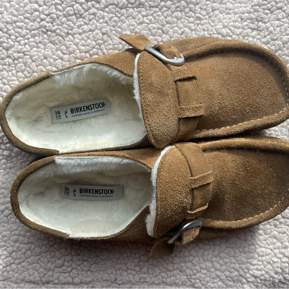 Birkenstock Tan Suede Slip-Ons